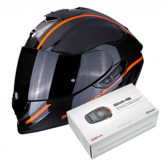 Integral Scorpion Exo 1400 Air Carbon Grand Orange + Kit Bluetooth Sena SMH5
