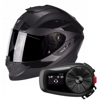Integral Scorpion Exo 1400 Air Freeway II Matt Black + Kit Bluetooth Sena 5S Solo
