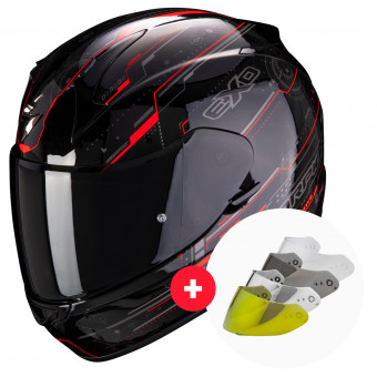 Integral Scorpion Exo 390 Beat Black Neon Red + Pantalla