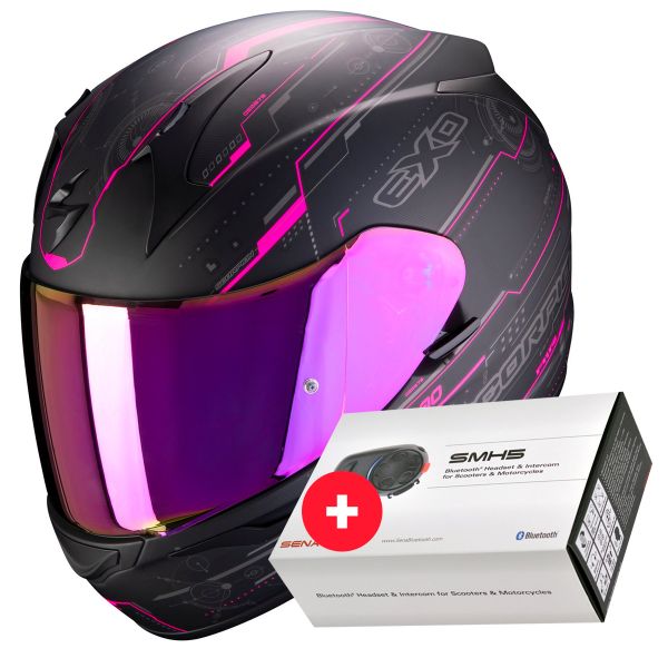 Detalles de Scorpion EXO 390 Chica Casco de Moto Integral Touring Mate Negro Rosa Detalles de Scorpion EXO 390 Chica Casco de Moto Integral Touring Mate Negro Rosa