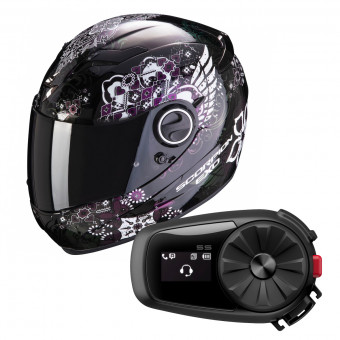 Integral Scorpion Exo 490 Divina Black Chameleon + Kit Bluetooth Sena 5S Solo