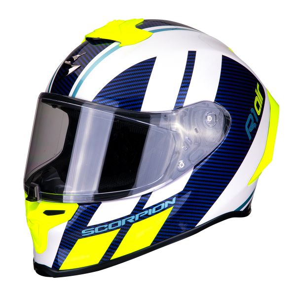 Integral Scorpion Exo R1 Air Corpus Blanco Azul Amarillo Fosforescente
