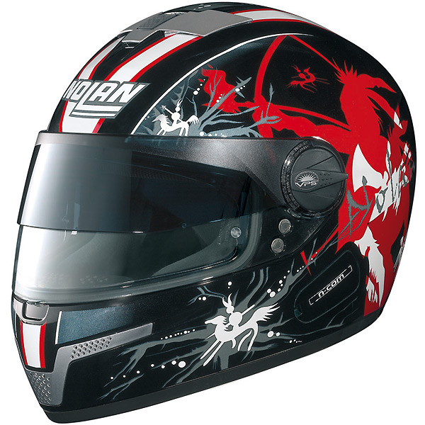 Integral Nolan N84 Warpath NCom Metal Black Negro / Rojo N�47