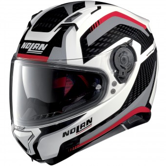 Casque Integral Nolan N87 Arkad N-Com White Red Grey 43 Casque Integral Nolan N87 Arkad N-Com White Red Grey 43