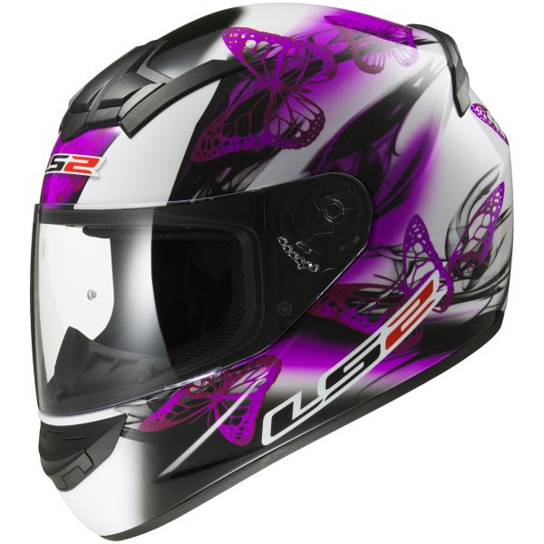 Casco moto LS2 Rookie Flutter White Purple FF352 en Stock