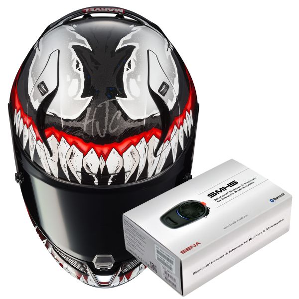 Pack Casco + Kit Bluetooth HJC RPHA 11 Venom II Marvel MC1 + Kit Bluetooth SMH5 Solo | iCasque.es