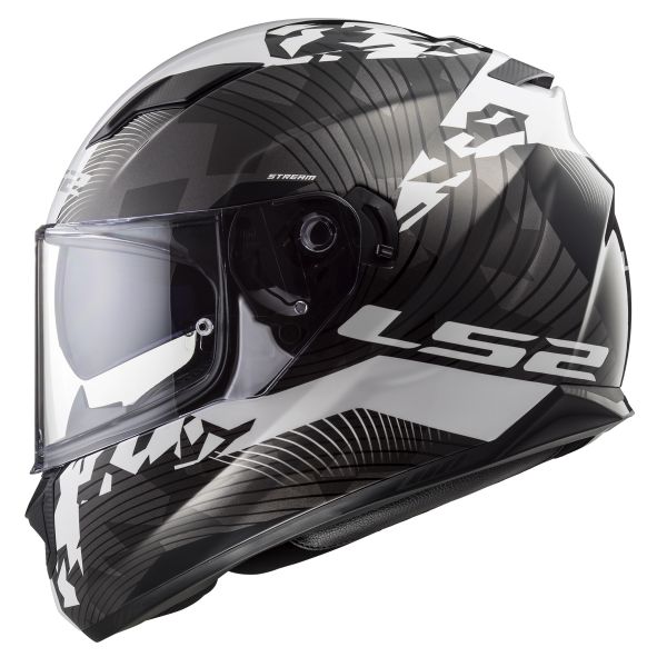 LS2 Stream Evo Hype Black White Titanium FF320