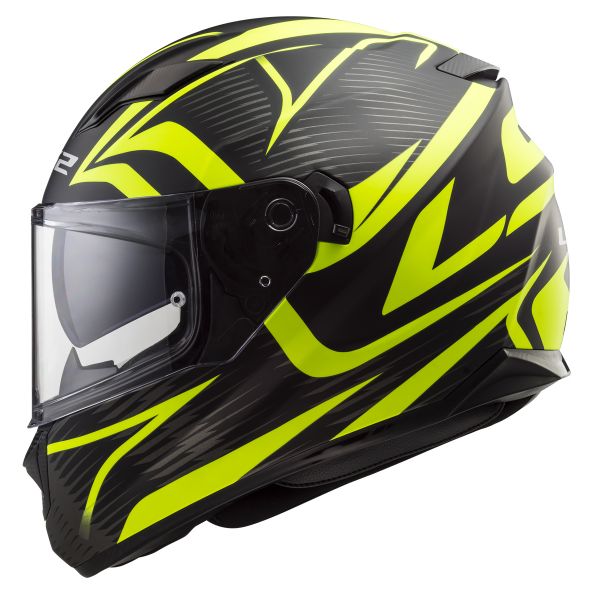 LS2 Stream Evo Jink Matt Black H-V Yellow FF320