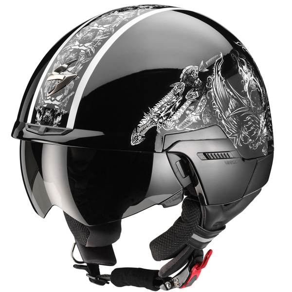 jet Scorpion EXO 100 Skull Negro Blanco