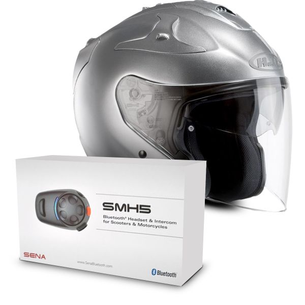 jet HJC FG-Jet Gris + Sena SMH5 Bluetooth Kit