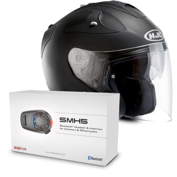 jet HJC FG-Jet Negro Mate + Sena SMH5 Bluetooth Kit jet HJC FG-Jet Negro Mate + Sena SMH5 Bluetooth Kit