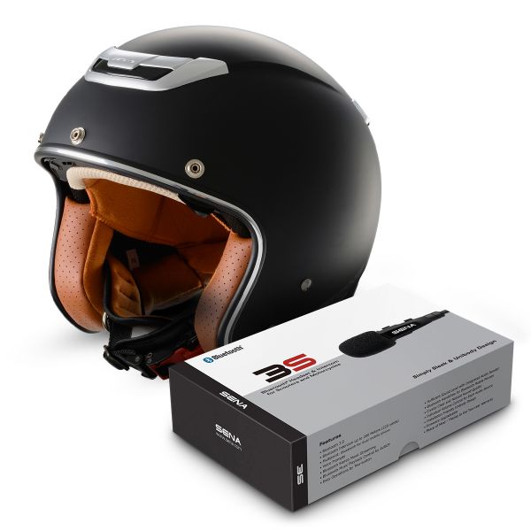 Casco moto Sporster Negro Mate + Sena 3S Bluetooth Kit Envío | iCasque.es