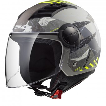 jet LS2 Airflow L Camo Matt Titanium Yellow Long OF562