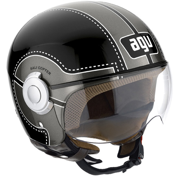 Fashion AGV BALI Copter Chopper Negro Gun Metal