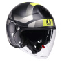 Casque jet AGV Eteres Camogli Matt Black Grey Yellow