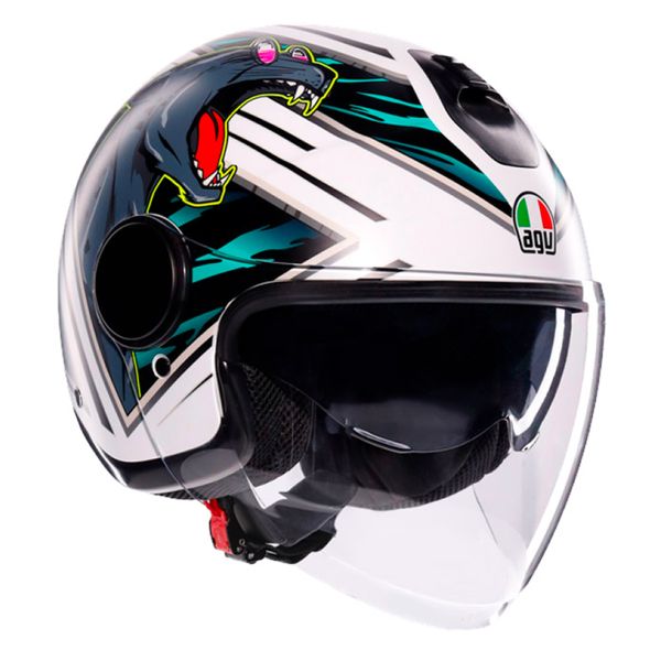 jet AGV Eteres Ghepard Matt White Black Green