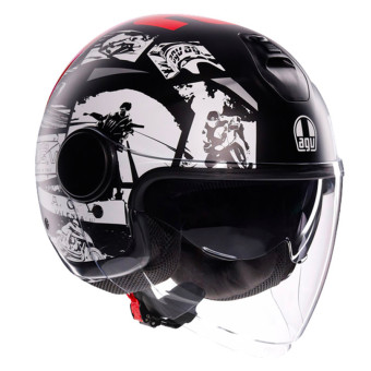Casque jet AGV Eteres History Matt Black White Red Casque jet AGV Eteres History Matt Black White Red
