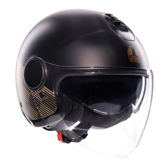 Casque jet AGV Eteres Ponza Matt Black Gold Casque jet AGV Eteres Ponza Matt Black Gold