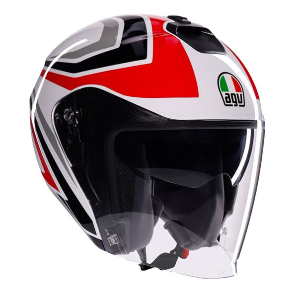 jet AGV Irides Tolosa Negro Gris Rojo