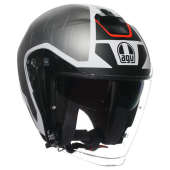 Casque jet AGV Irides Trieste Black White Red Casque jet AGV Irides Trieste Black White Red