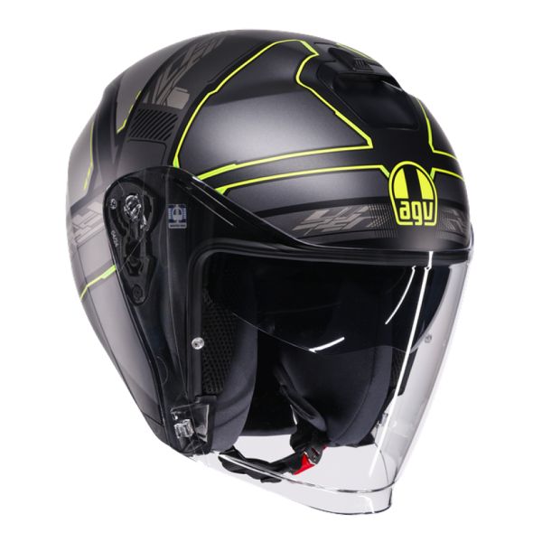 jet AGV Irides Zagabira Matt Grey Yellow Fluo