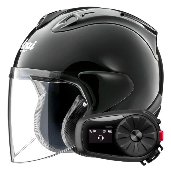 jet Arai SZ-R Vas Evo Black + Kit Bluetooth 5S Solo