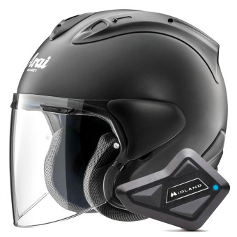 jet Arai SZ-R Vas Evo Matt Black + Kit Bluetooth BT Mini