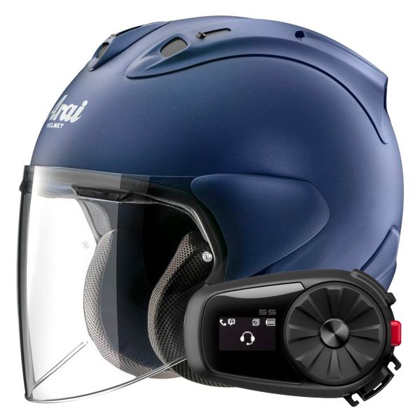 jet Arai SZ-R Vas Evo Matt Blue + Kit Bluetooth 5S Solo jet Arai SZ-R Vas Evo Matt Blue + Kit Bluetooth 5S Solo