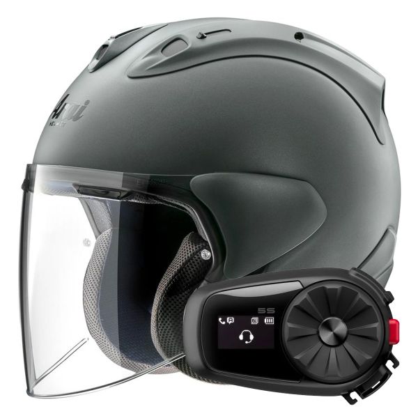 jet Arai SZ-R Vas Evo Matt Green + Kit Bluetooth 5S Solo jet Arai SZ-R Vas Evo Matt Green + Kit Bluetooth 5S Solo