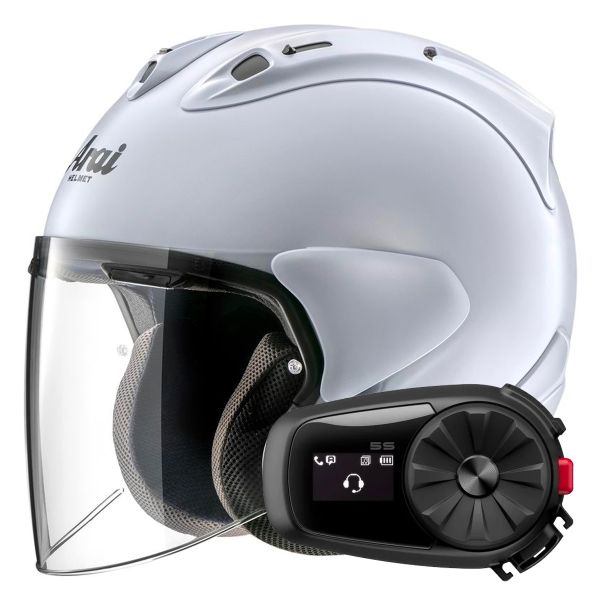 jet Arai SZ-R Vas Evo Matt White + Kit Bluetooth 5S Solo jet Arai SZ-R Vas Evo Matt White + Kit Bluetooth 5S Solo