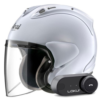 jet Arai SZ-R Vas Evo Matt White + Kit Bluetooth Lokui K30