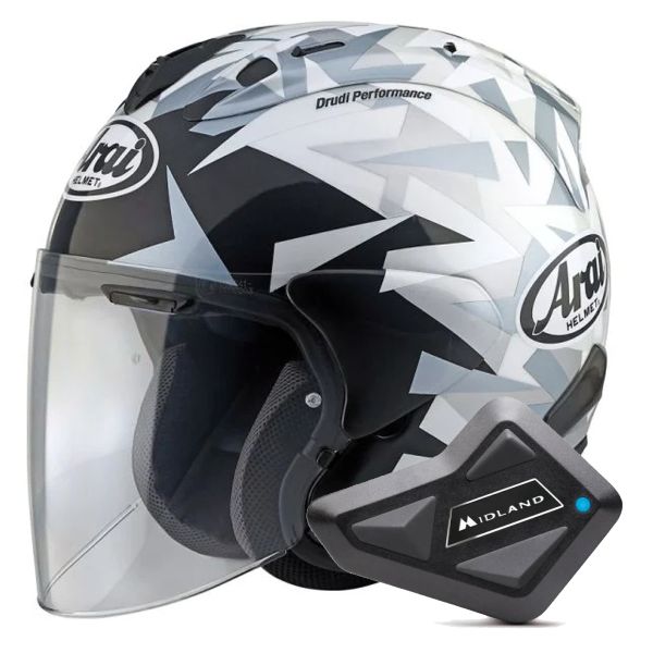 jet Arai SZ-R Vas Evo Mimesis White + Kit Bluetooth BT Mini jet Arai SZ-R Vas Evo Mimesis White + Kit Bluetooth BT Mini