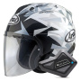 Casque jet Arai SZ-R Vas Evo Mimesis White + Kit Bluetooth BT Mini