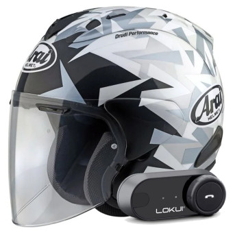 jet Arai SZ-R Vas Evo Mimesis White + Kit Bluetooth Lokui K30