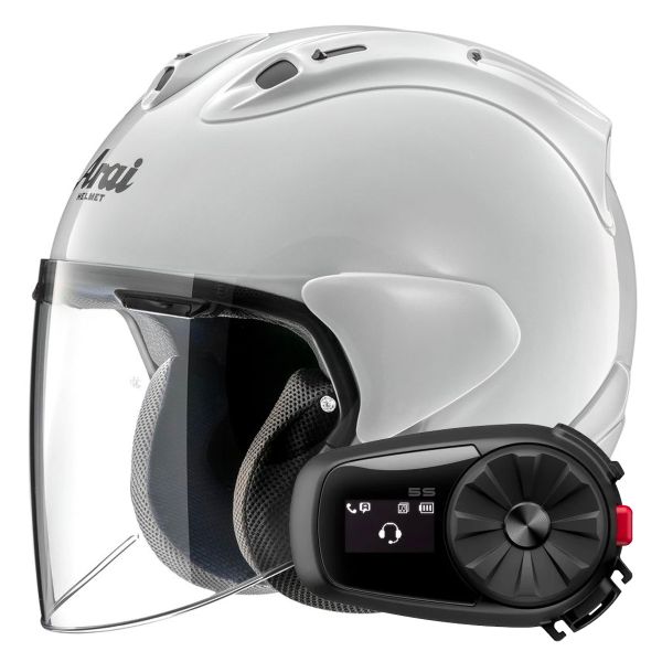 jet Arai SZ-R Vas Evo White + Kit Bluetooth 5S Solo jet Arai SZ-R Vas Evo White + Kit Bluetooth 5S Solo