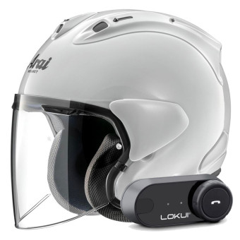 Casque jet Arai SZ-R Vas Evo White + Kit Bluetooth Lokui K30 Casque jet Arai SZ-R Vas Evo White + Kit Bluetooth Lokui K30