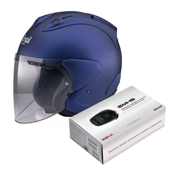 jet Arai SZ-R Vas Matt Blue + Kit Bluetooth Sena SMH5