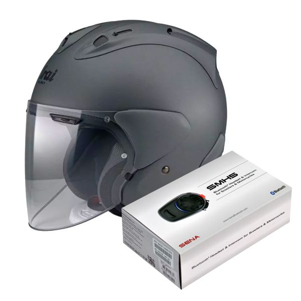 jet Arai SZ-R Vas Matt Green + Kit Bluetooth Sena SMH5