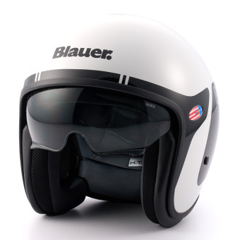 Casque jet Blauer Pilot 06 Go Glossy White Black