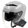 Casque jet Everone RX31-Jet Grey Nardo + Kit Bluetooth BT Mini