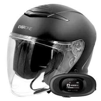jet Everone RX31-Jet Matt Black + Kit bluetooth 5R Lite