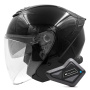 Casque jet Everone RX31-Jet Shiny Black + Kit Bluetooth BT Mini
