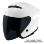 Casque jet Everone RX31-Jet Shiny White + Pantalla