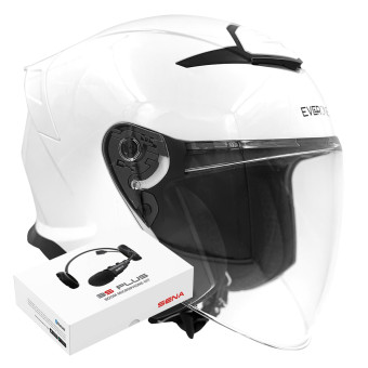 jet Everone RX31-Jet Shiny White + Kit Bluetooth 3S Plus