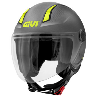 Casque jet Givi 11.7 Solid Matt Titanium Yellow Casque jet Givi 11.7 Solid Matt Titanium Yellow
