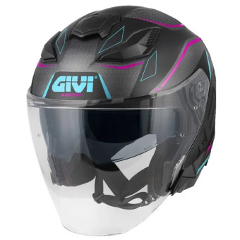 Casque jet Givi X31 Impact Matt Black Dark Titanium Fuchsia Blue Casque jet Givi X31 Impact Matt Black Dark Titanium Fuchsia Blue