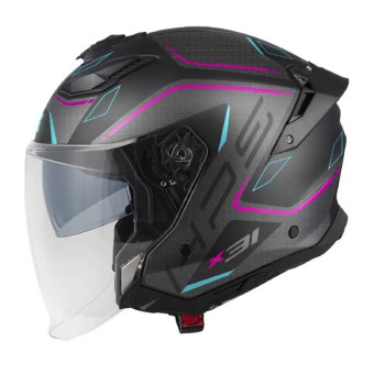 Givi X31 Impact Matt Black Dark Titanium Fuchsia Blue