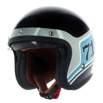 Casque jet Helstons Seventy One Negro Azul Gris