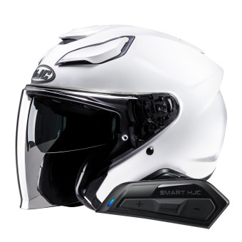 jet HJC F31 Pearl White + Kit Bluetooth Smart 11B