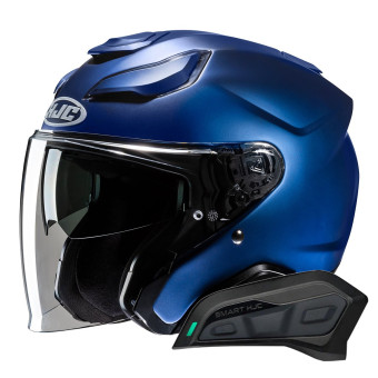 Casque jet HJC F31 Semi Flat Metallic Blue + Kit Bluetooth Smart 11Be Casque jet HJC F31 Semi Flat Metallic Blue + Kit Bluetooth Smart 11Be